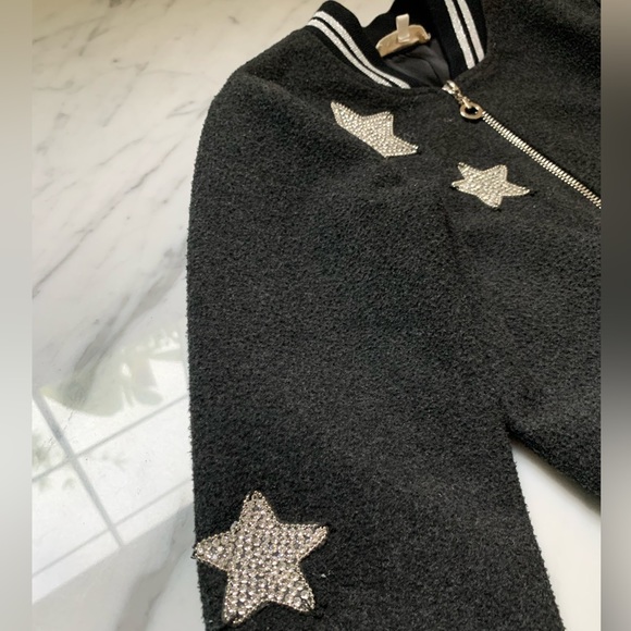 Truly Me Girls Bomber Jacket Charcoal Rhinestone 6 - Picture 14 of 16